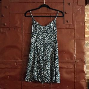 AE Navy Floral Print Strappy Dress
